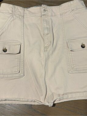LOFT Light Beige Cargo Pocket Mini Skirt